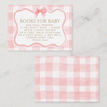 Pink Gingham Wavy Frame Bow Books For Baby Request