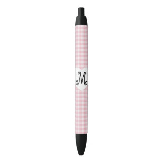 Pink Gingham with a Heart Pen
