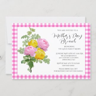  Pink Gingham with Roses Mother's Day Brunch 