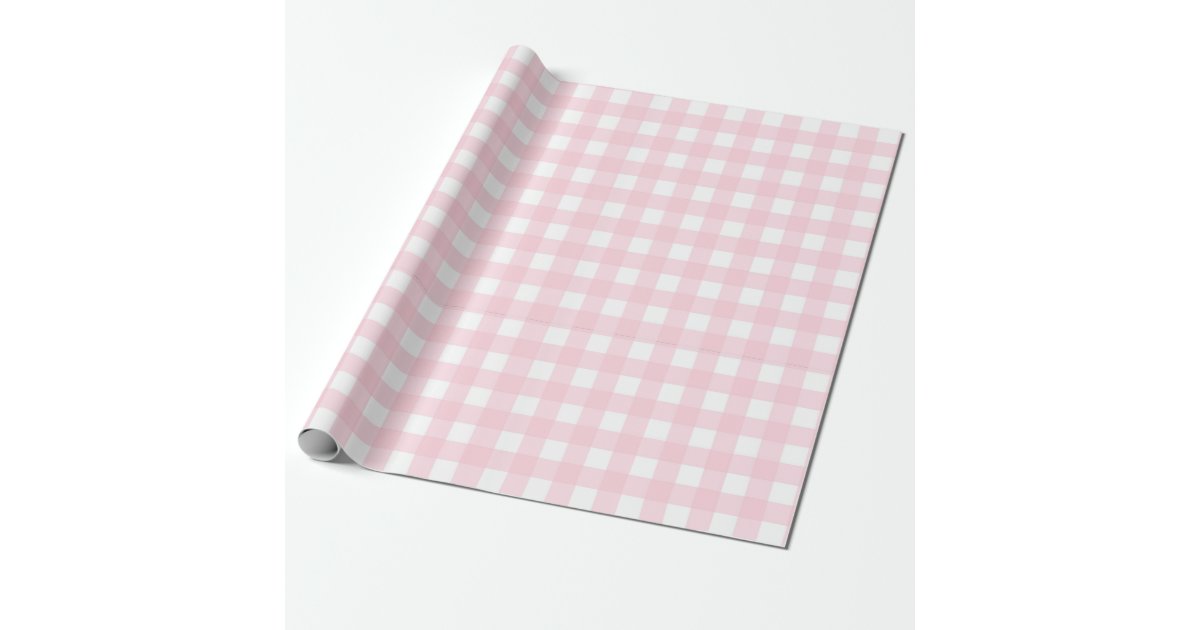 Pink Gingham Wrapping Paper | Zazzle