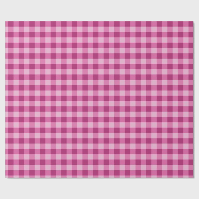 Pink Gingham Wrapping Paper Cute Gift Wrap (Flat)
