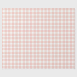 pink gingham wrapping paper roll