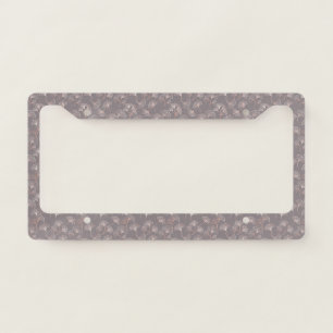 Pink Ginkgo Leaf Botanical Pattern License Plate Frame
