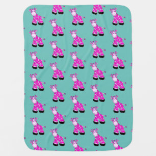 Pink Giraffe Baby Blanket