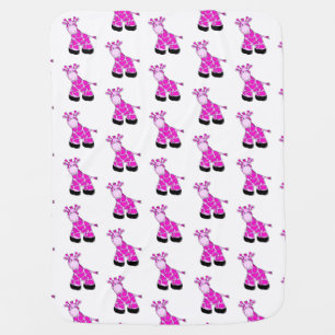 Pink Giraffe Baby Blanket