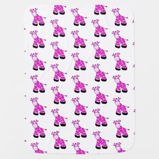 Pink Giraffe Baby Blanket (Front)