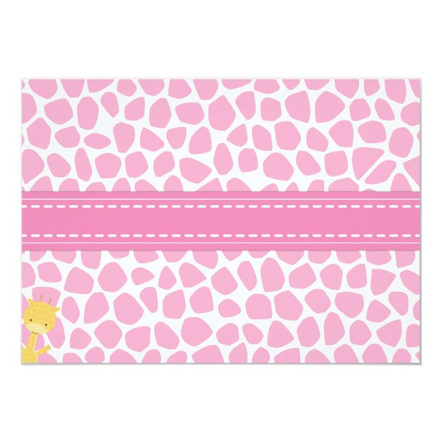 Pink Giraffe Baby Shower Invitations