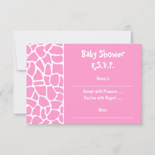 Pink Giraffe Baby Shower Custom Invite
