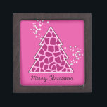 Pink giraffe Christmas Tree Gift Box<br><div class="desc">Lovely,  bright,  modern pattern with animal print christmas tree in giraffe and stars. Cute,  girly,  and trendy Christmas gift. Personalize it with your own text/ message/ name.</div>