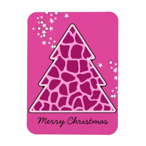 Pink giraffe Christmas Tree Magnet