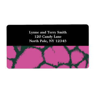 Pink Giraffe Fur Pattern Label