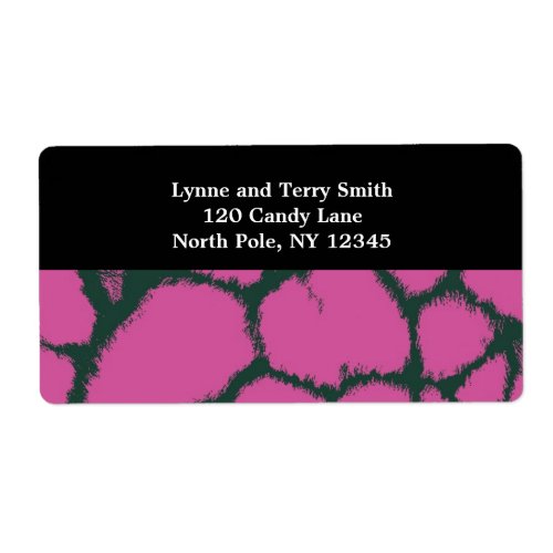 Pink Giraffe Fur Pattern Label