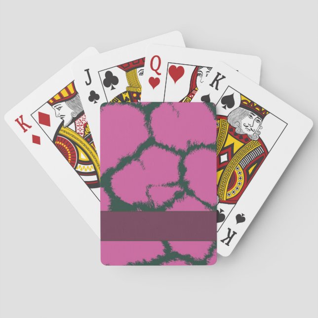 Pink Giraffe Fur Pattern Poker Cards (Back)