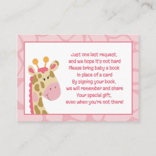 Pink Giraffe Girl Enclosure Book Request Cards