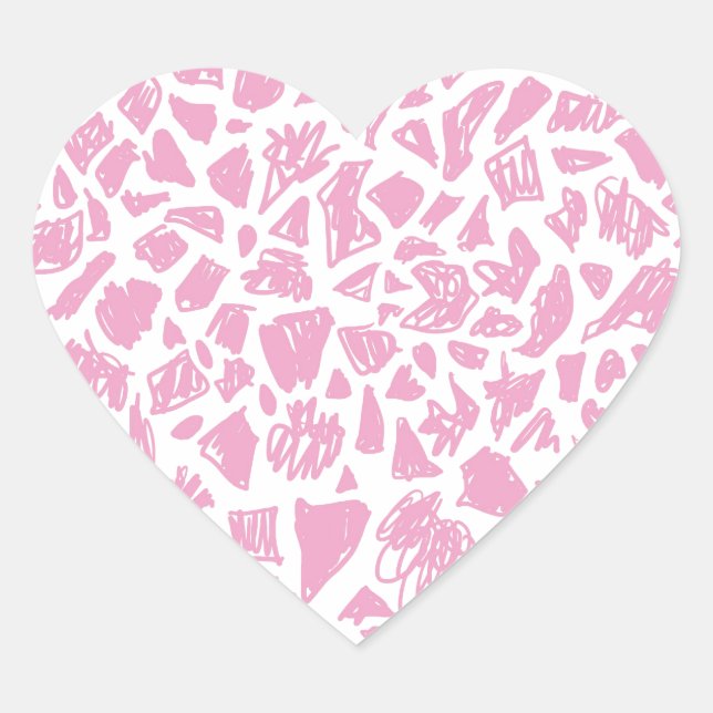 Pink Giraffe Heart Sticker (Front)