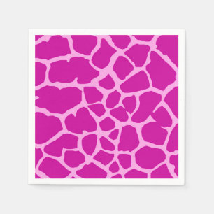 Pink giraffe jungle animal fashion glamour napkins