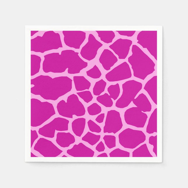 Pink giraffe jungle animal fashion glamour napkins (Front)