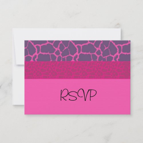 Pink Giraffe Pattern RSVP