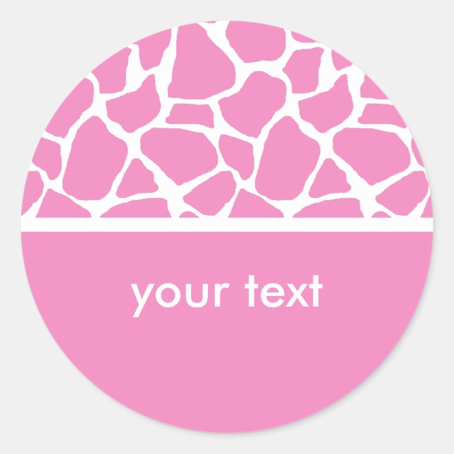 Pink Giraffe Print Custom Stickers (Front)