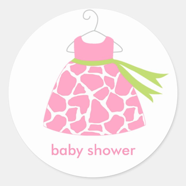 Pink Giraffe Print Dress Stickers (Front)