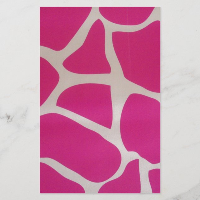 Pink Giraffe Print Stationery (Front)