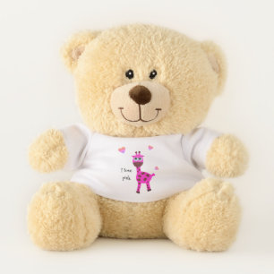 Pink giraffe teddy bear