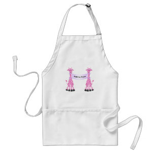 Pink Giraffes Coming Soon Adult Apron