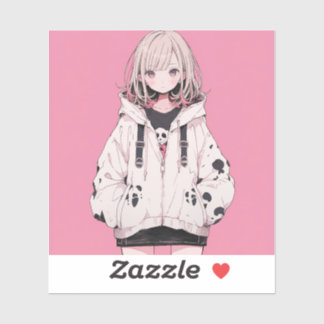 Pink Girl | 東京娘 GenerartiveAI シール Sticker