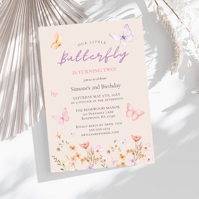 Pink Girl 2nd Birthday Invitation (Creator Uploaded)