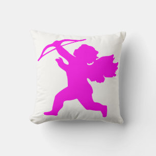 Pink Girl Angel Throw Pillow