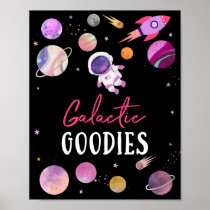 Pink Girl Astronaut Galactic Goodies Birthday Sign