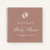 Pink Girl Baby Footprint Baby Shower Guest Book