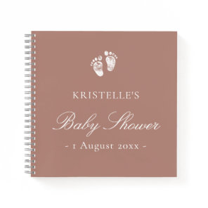 Pink Girl Baby Footprint Baby Shower Guest Book