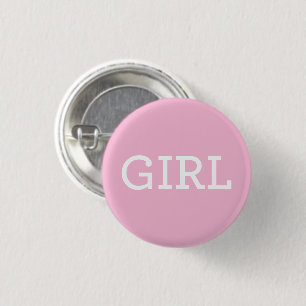 Pink Girl Baby Gender Reveal Party Button