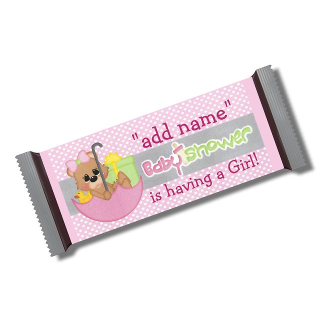 Pink Girl Baby Shower Candy Bar Wrapper Favor Notepad (Creator Uploaded)