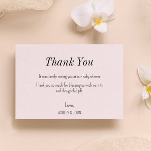 Pink Girl Baby Shower Thank You Card