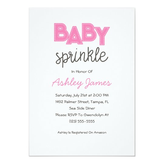 Pink Girl Baby Sprinkle Invitation | Zazzle.com