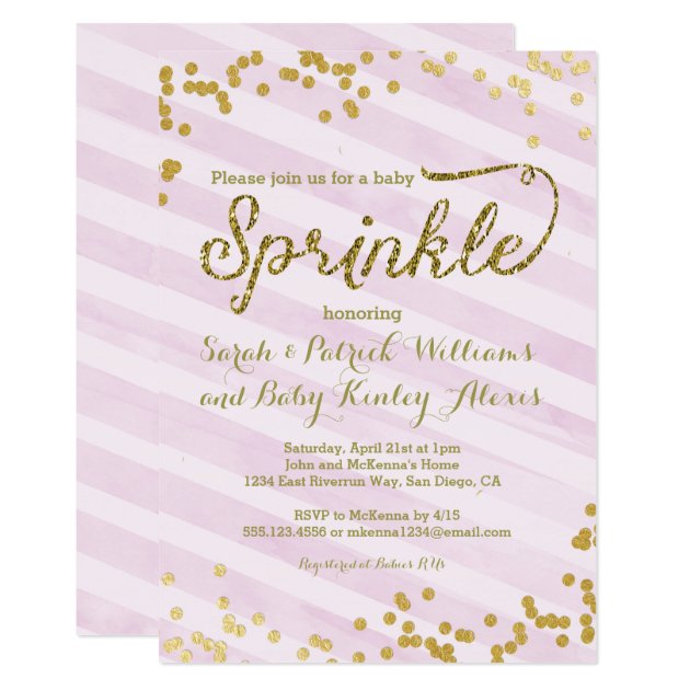 Pink Girl Baby Sprinkle Shower Invitation