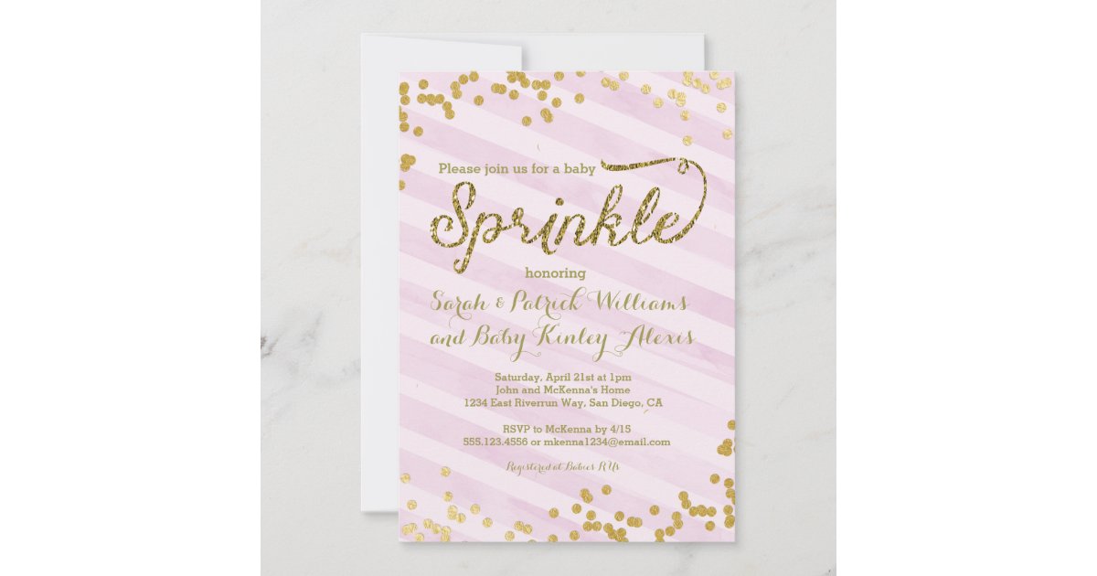 Pink Girl Baby Sprinkle Shower Invitation Zazzle
