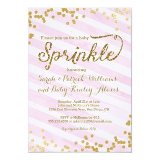 Pink Girl Baby Sprinkle Shower Invitation