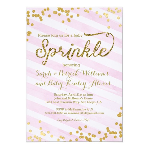 Pink Girl Baby Sprinkle Shower Invitation
