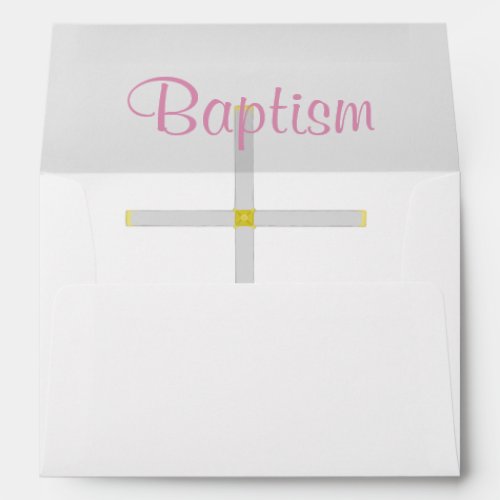 Pink Girl Baptism Cross Envelopes