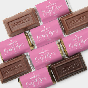 Pink Girl Baptism Favors Hershey's Miniatures