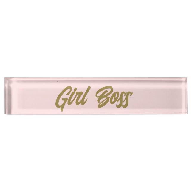 Pink Girl Boss  Desk Name Plate (Front)