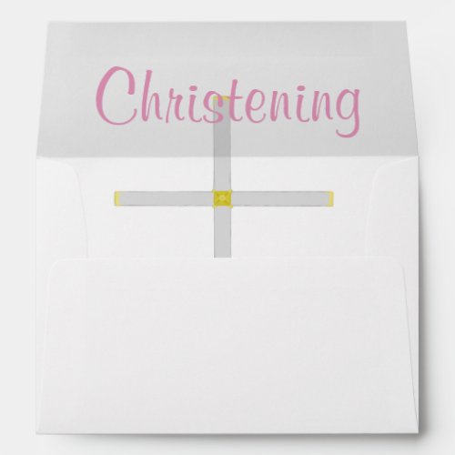 Pink Girl Christening Cross Envelopes