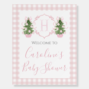 Pink Girl Christmas Baby Shower Preppy Southern Foam Board