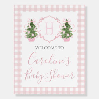 Pink Girl Christmas Baby Shower Preppy Southern Foam Board