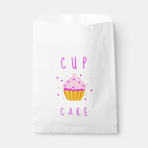 Pink Girl Cupcake Gender Reveal Baby Shower Favor Bag