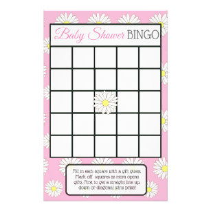 Pink girl Daisy Themed baby shower games Flyer