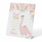 Pink Girl Dinosaur Floral Favor